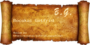 Bocskai Gotfrid névjegykártya